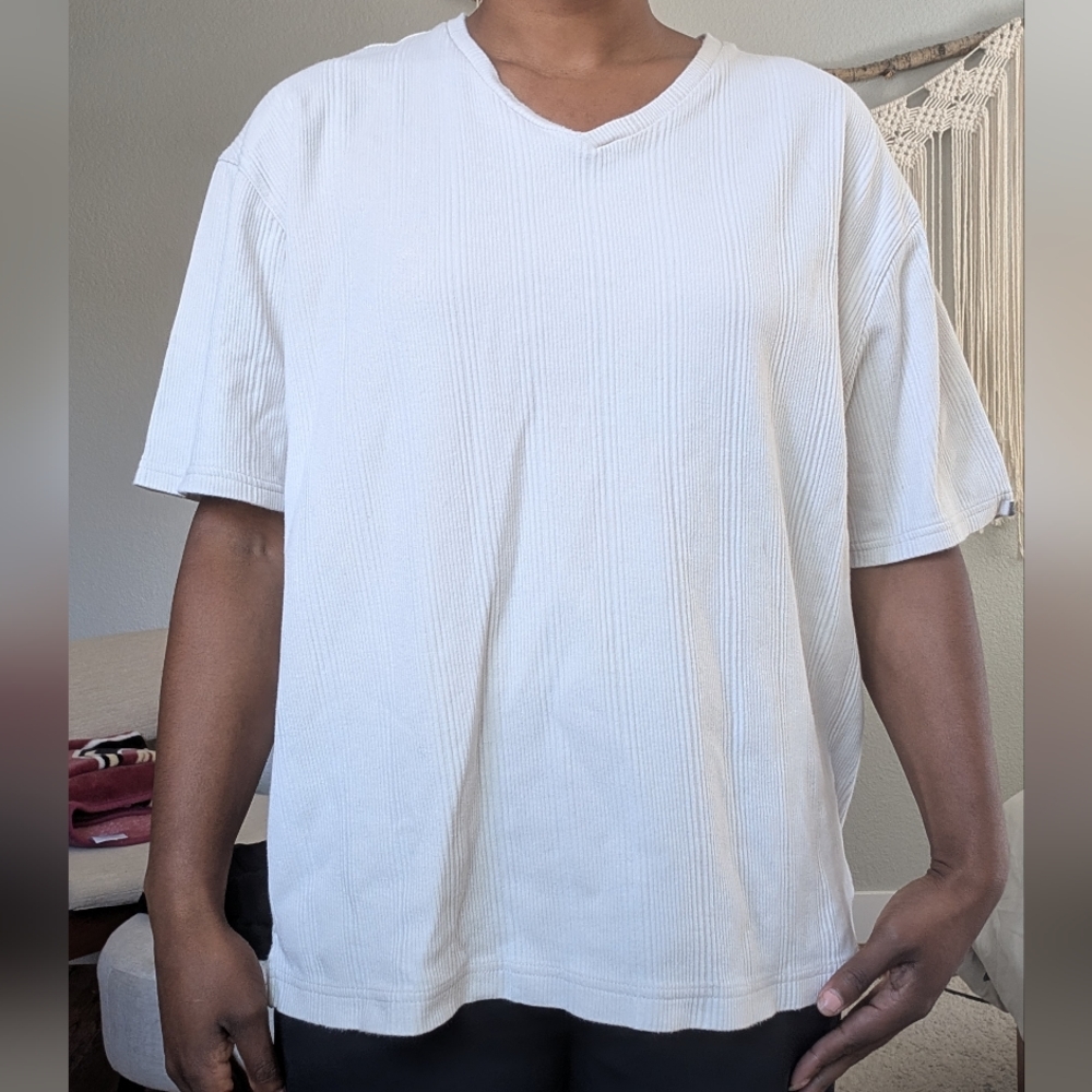 Calvin Klein beige ribbed shirt - Picture 2 of 4